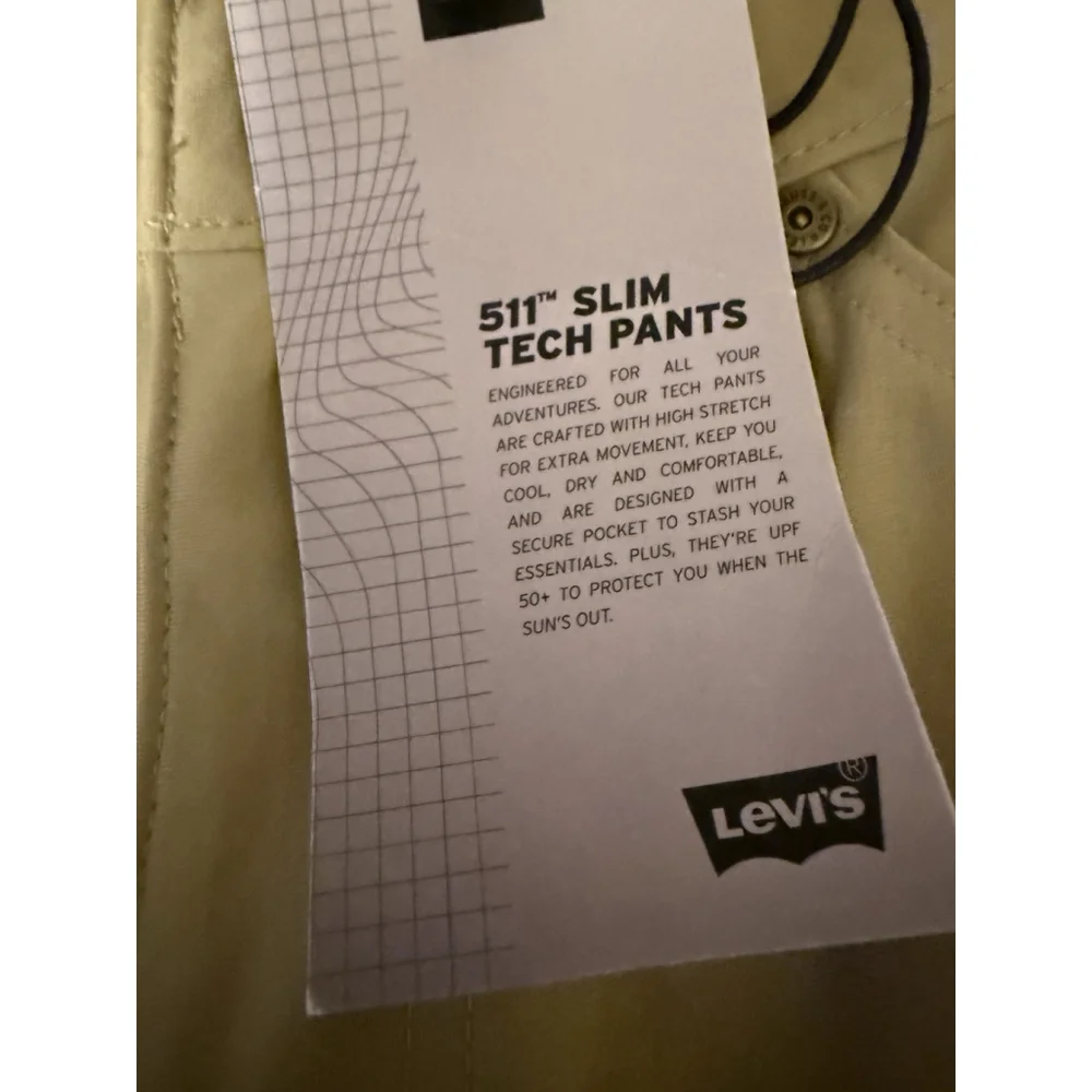 Levi's 511‎ Jeans Mens 30x32 Slim Straight Leg Tech Khaki Tan New With Tag